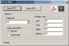 Demo Anwendung konvertiert RTF nach PDF (RTF2PDF)