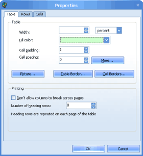 Tabelle Eigenschafts-Dialog mit ThemeEngine