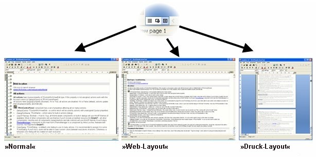 Layouts: »Normal«, »Web-Layout«, »Druck-Layout«
