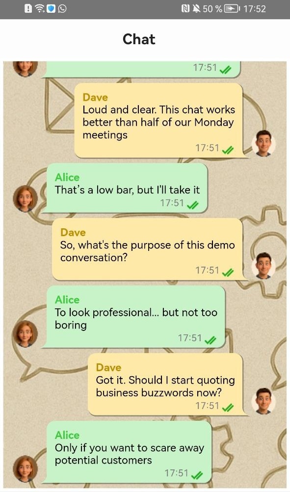 Chat-Demo. Entwickelt in Delphi für Android mit TRVChat.. Chat-Demo. Entwickelt in Delphi für Android mit TRVChat..